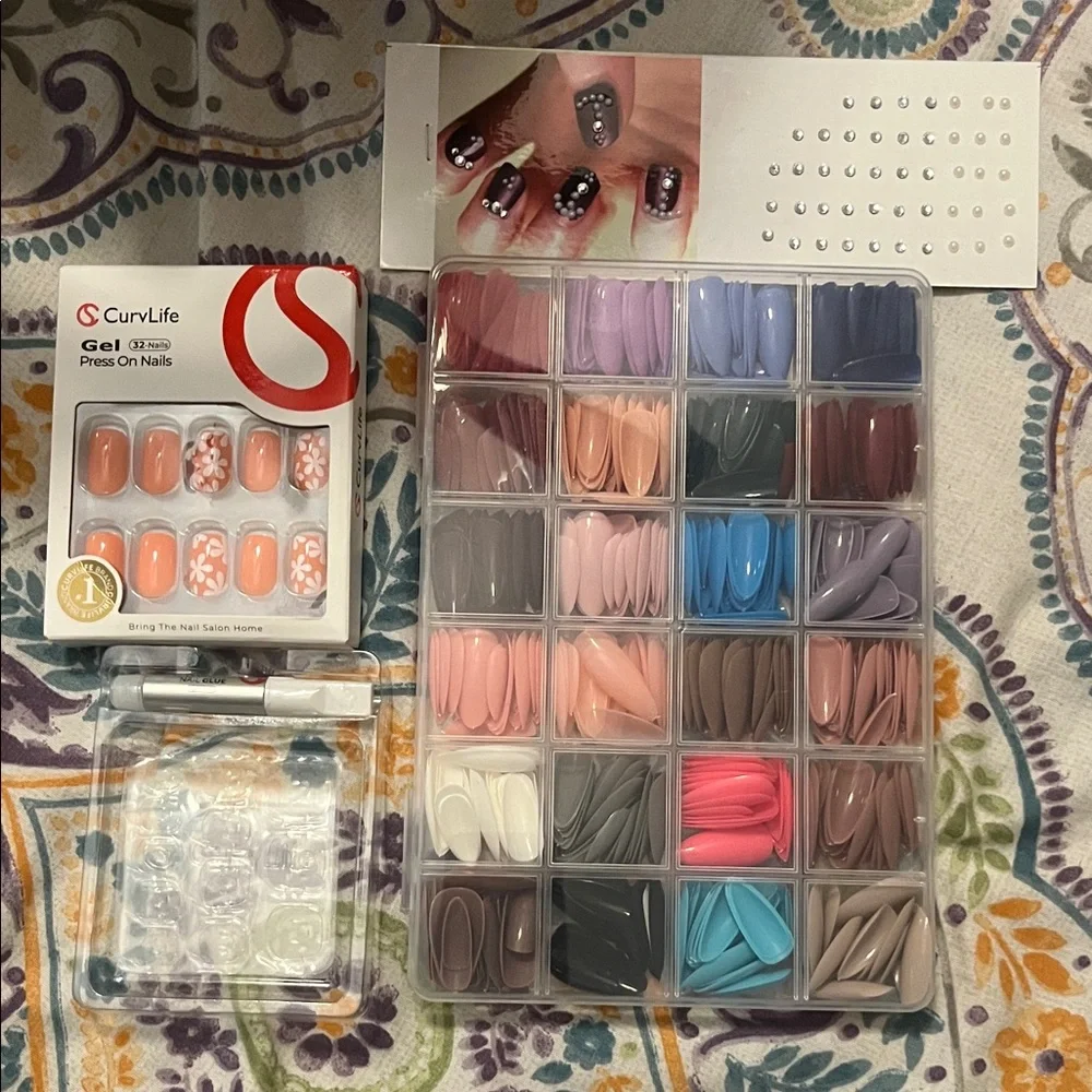 Gel Press On Nails Set - Multicolor